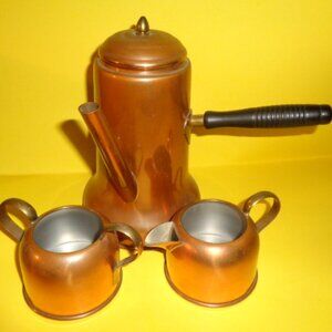 Vintage Copper Guild Expresso Set, 3 Pieces Boston Mass.